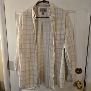 Cowboy Up Shirt Men's Size Large Multicolor Long Sleeve Button Up Plaid Western